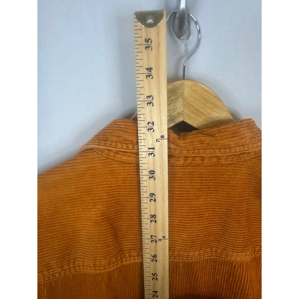 Vintage 80s Levis Corduroy Shirt Mens M White Tab Burnt Orange Rust Hong Kong - Picture 8 of 10